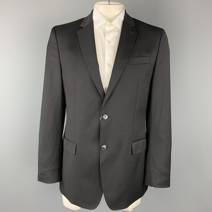 VERSACE COLLECTION Size 42 Black Wool Notch Lapel Sport Coat