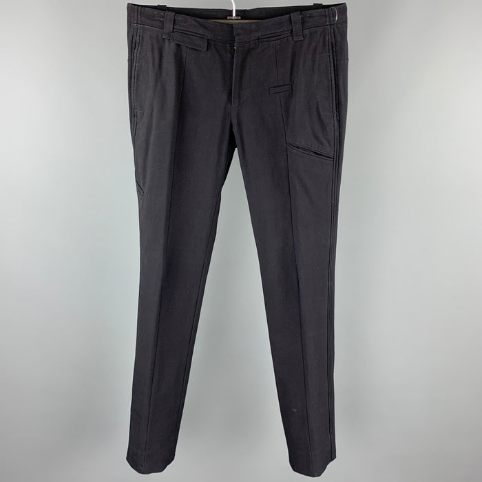 JIL SANDER Size 32 Navy Cotton Blend Zip Fly Casual Pants