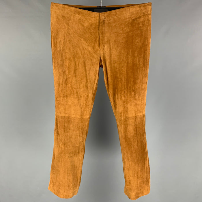 JEAN PAUL GAULTIER Size 38 Tan Suede Flat Front Casual Pants