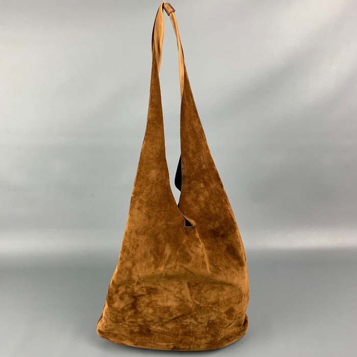 THE ROW Tan Suede Bindle Three Shoulder Bag