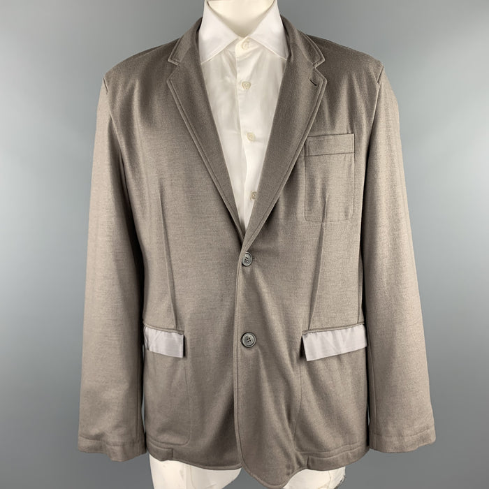 LANVIN Size 42 Taupe Wool / Cashmere Notch Lapel Sport Coat
