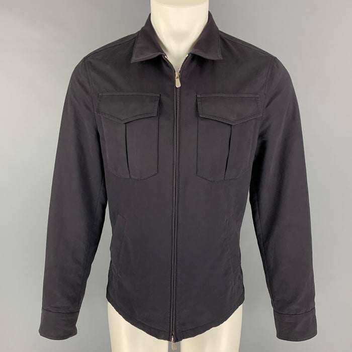 BRUNELLO CUCINELLI Size 38 Navy Polyester / Nylon Jacket