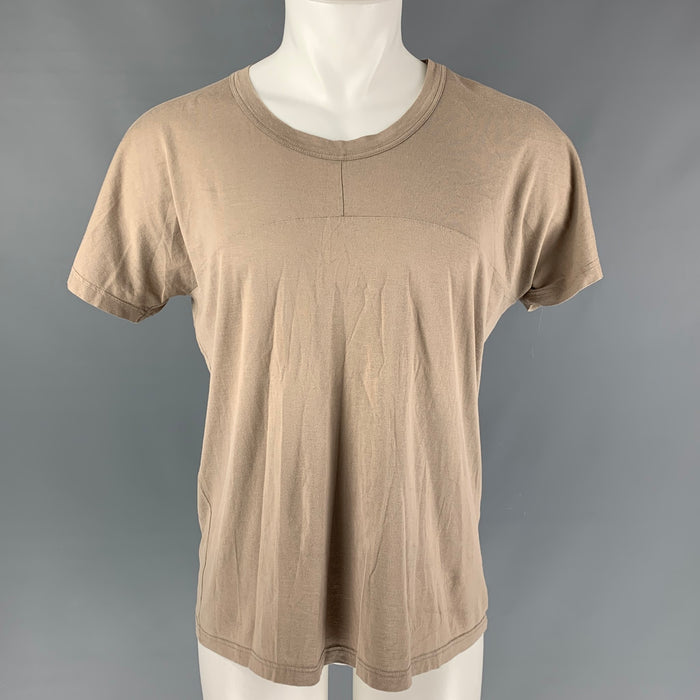 MARNI Size M Taupe Solid Cotton Scoop Neck T-shirt