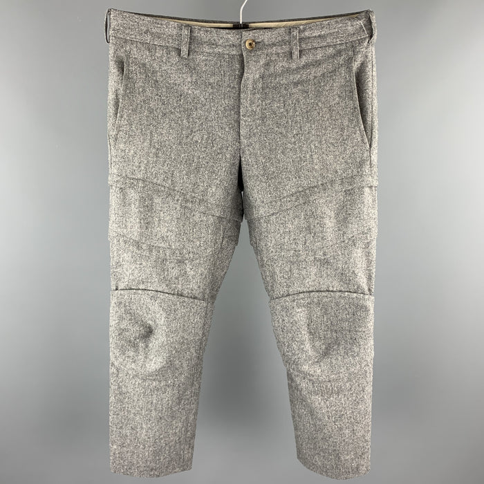 COMME des GARCONS HOMME PLUS Size S Grey Stitched Wool Blend Dress Pants