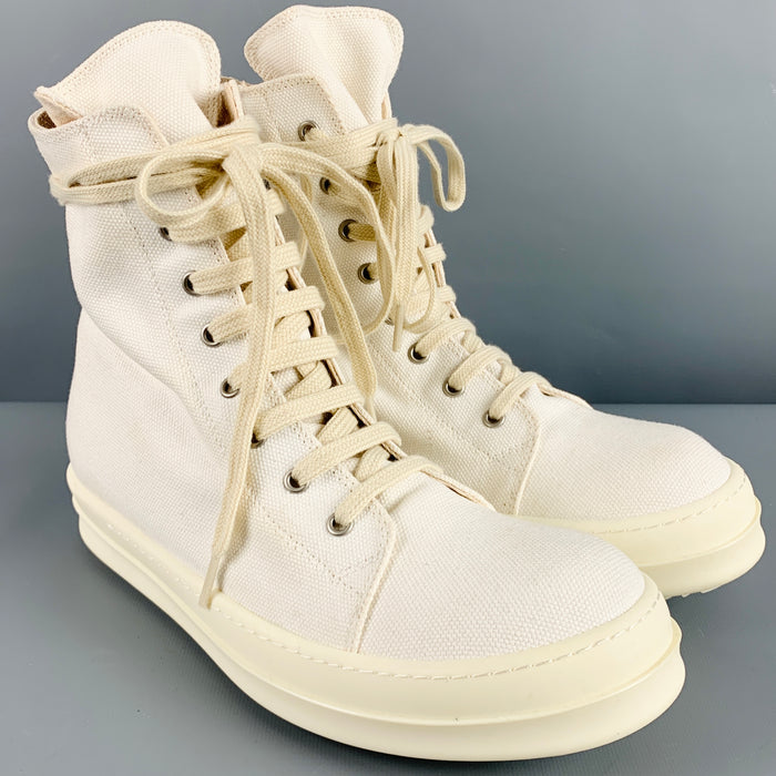 DRKSHDW Size 9 White Canvas High Top Sneakers