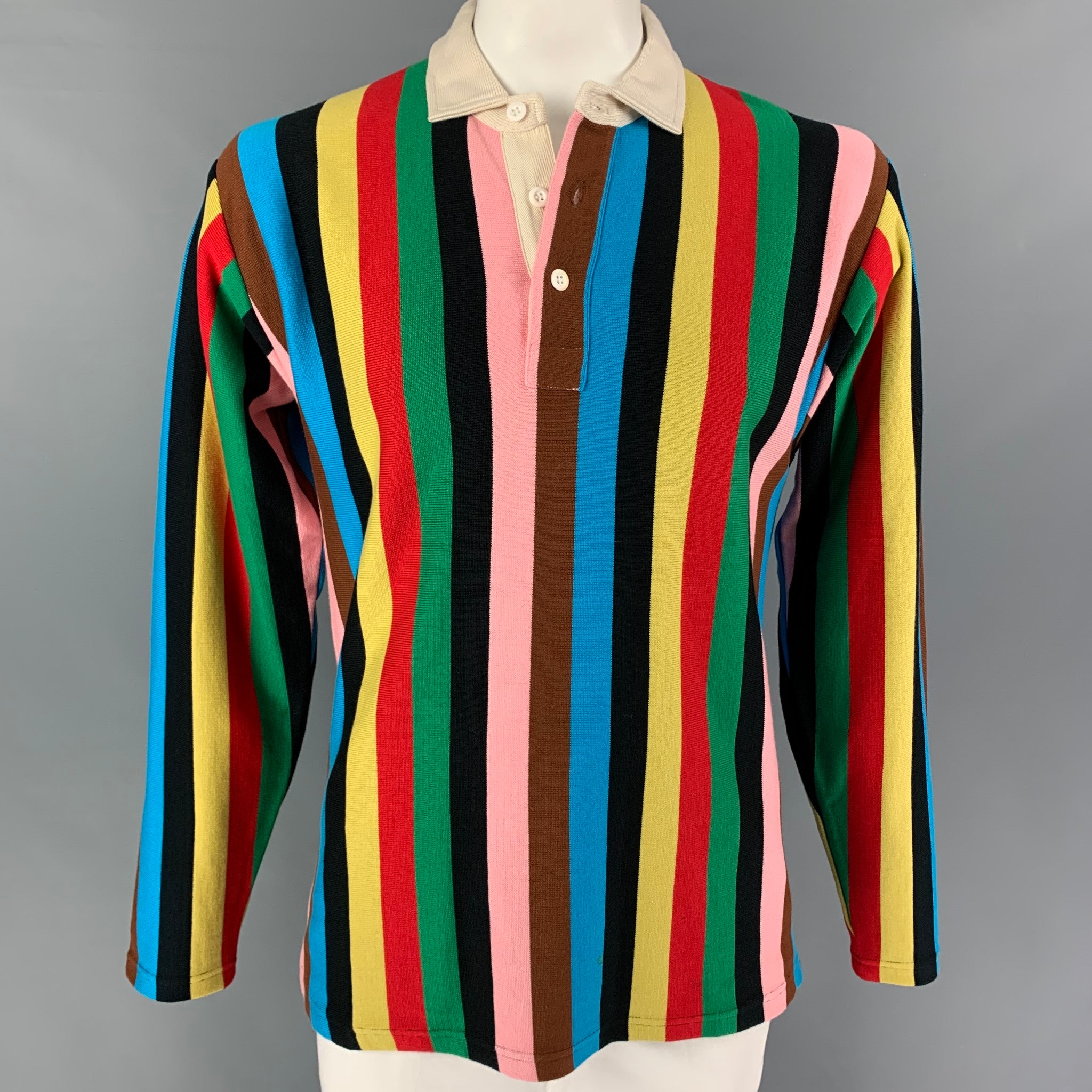 ROWING BLAZERS Size L Multi-Color Vertical Stripe Cotton Long