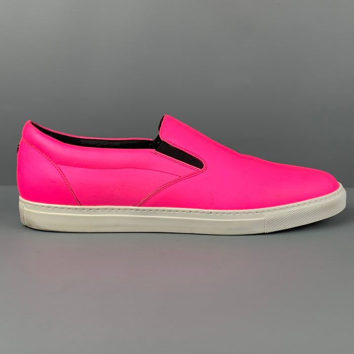 DSQUARED2 Size 10 Neon Pink Nylon Slip On Sneakers