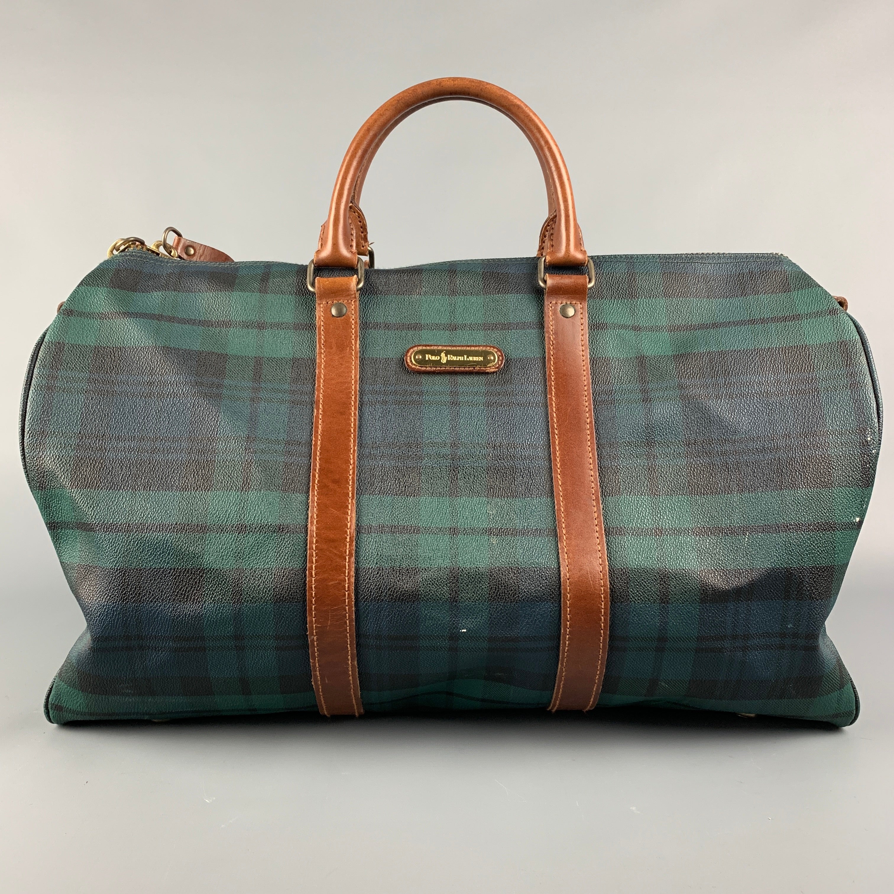 Polo Ralph Lauren - Authenticated Handbag - Leather Brown Tartan For Woman, Very Good condition