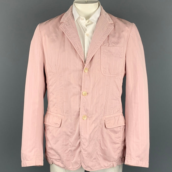 D&G by DOLCE & GABBANA Size 42 Rose Stripe Cotton Notch Lapel Sport Coat