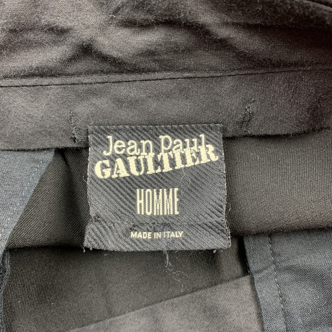 Vintage JEAN PAUL GAULTIER Size 32 Black Wool Back Apron Dress Pants