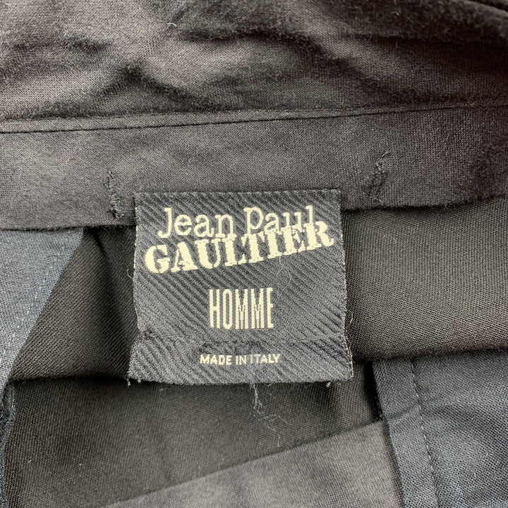 Vintage JEAN PAUL GAULTIER Size 32 Black Wool Back Apron Dress Pants