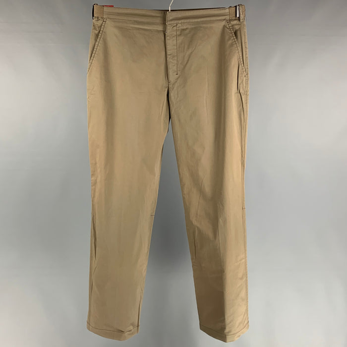 PRADA SPORT Size 34 Beige Cotton Flat Front Casual Pants