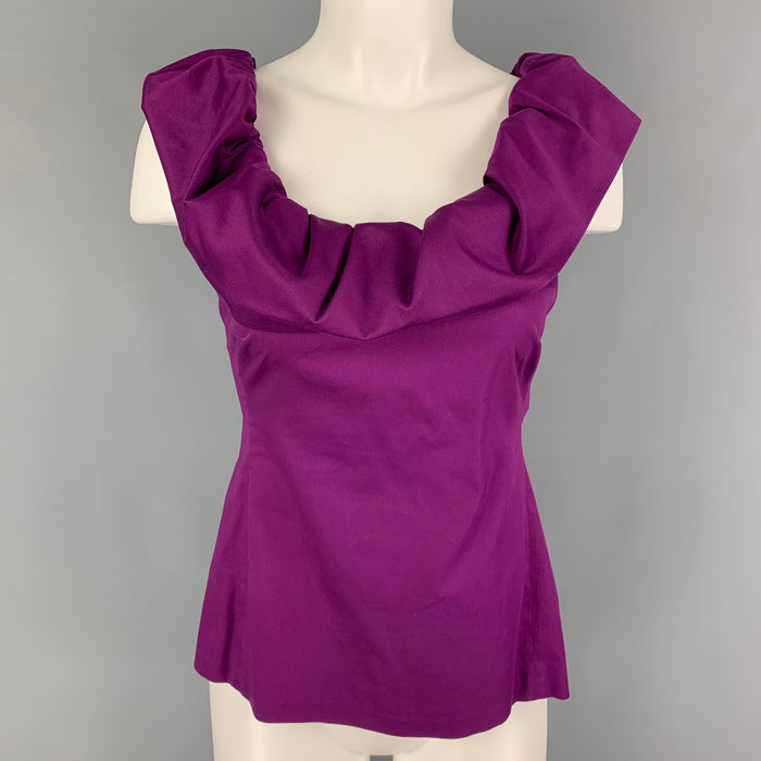 CHEAP and CHIC by MOSCHINO Size 8 Purple Cotton Blend Sleeveless Casual Top