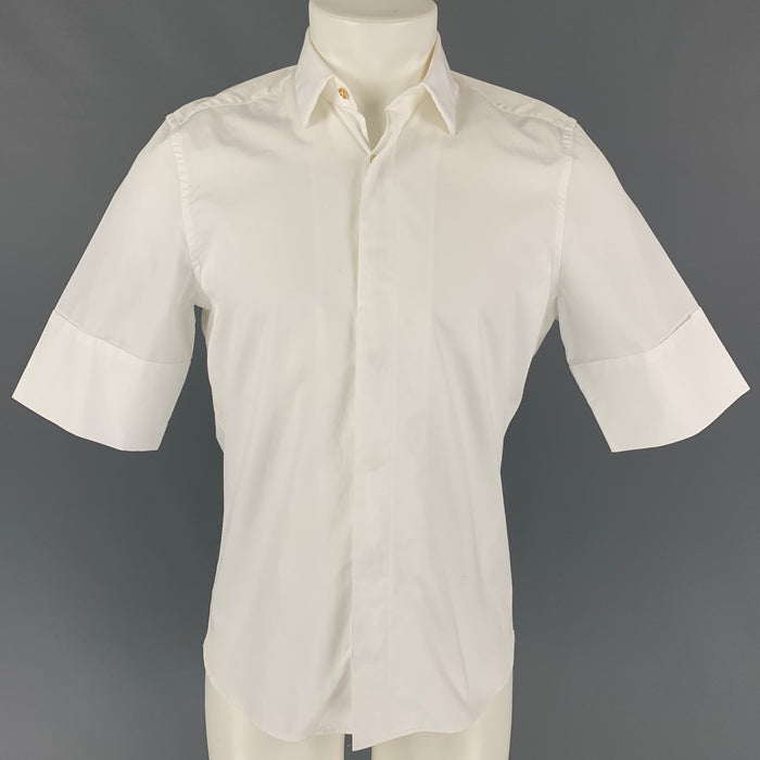 PAUL SMITH Camisa de manga corta de algodón blanca talla S