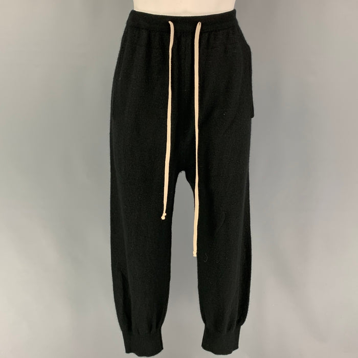 RICK OWENS Size S Black Cashmere Sweatpants
