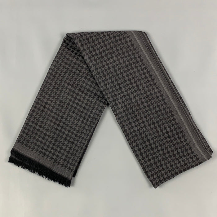 TOM FORD Grey Black Houndstooth Scarf