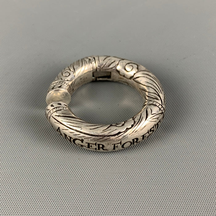 Rare GUCCI Silver Tone Anger Forest Engraved Single Ear Cuff Earrings
