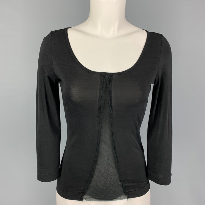 JIL SANDER Size S Black Silk Mixed Fabrics Casual Top