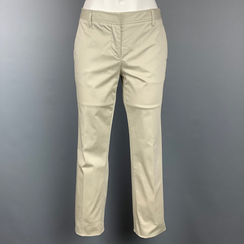 MIU MIU Size 2 Beige Cotton Blend Narrow Leg Dress Pants
