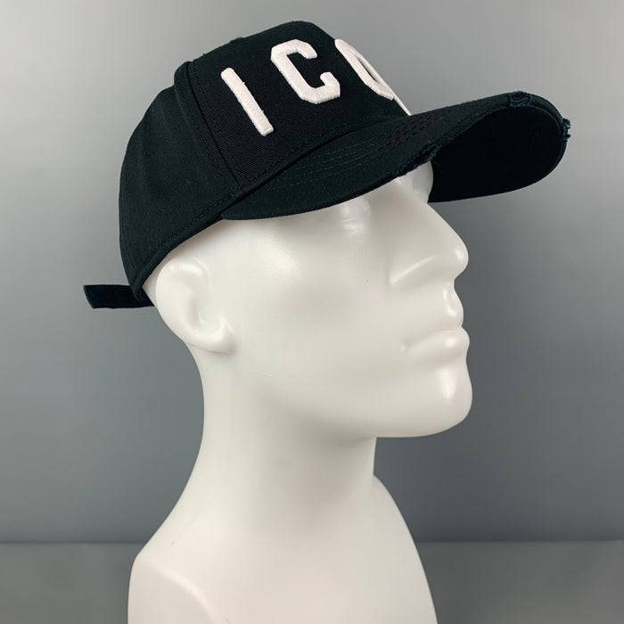 DSQUARED2 Black Embroidered Icon Canvas Hat