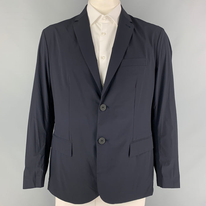 EMPORIO ARMANI Size 44 Navy Polyamide Notch Lapel Sport Coat