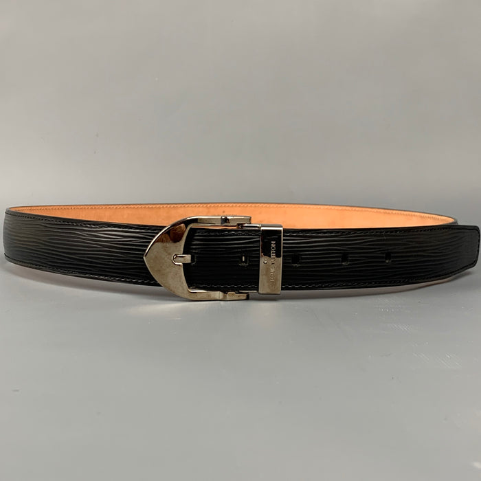 LOUIS VUITTON Size 36 Black Epi Leather Belt