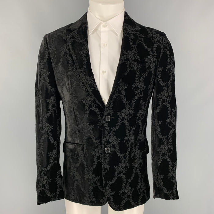 PAUL SMITH Talla 38 Abrigo deportivo regular de mezcla de viscosa con bordado negro