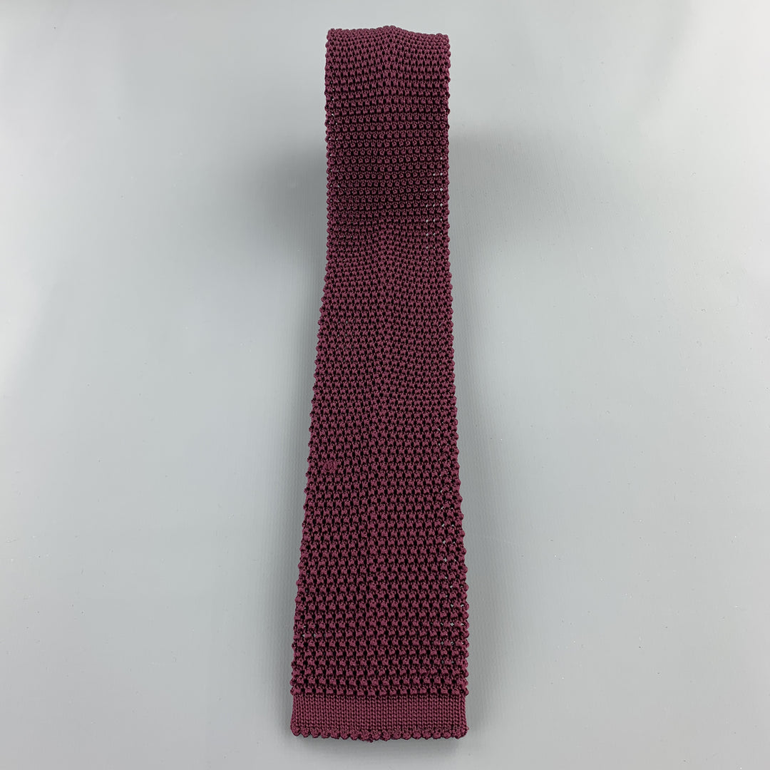 BUDD Raspberry Silk Textured Knit Tie