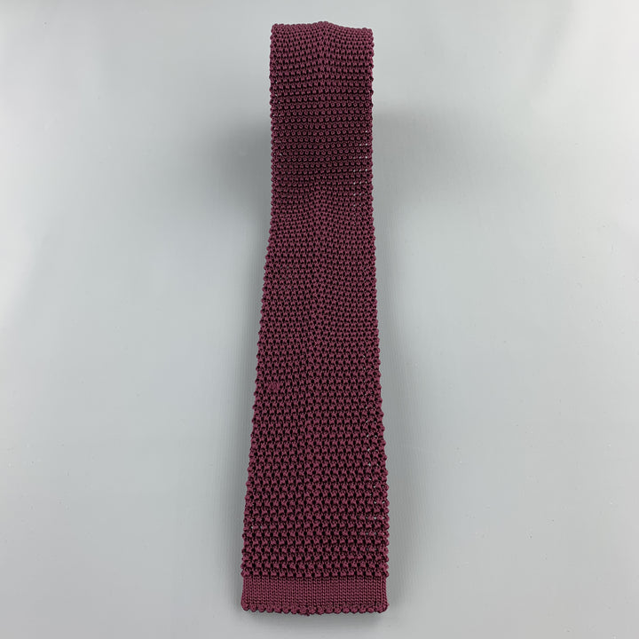 BUDD Raspberry Silk Textured Knit Tie