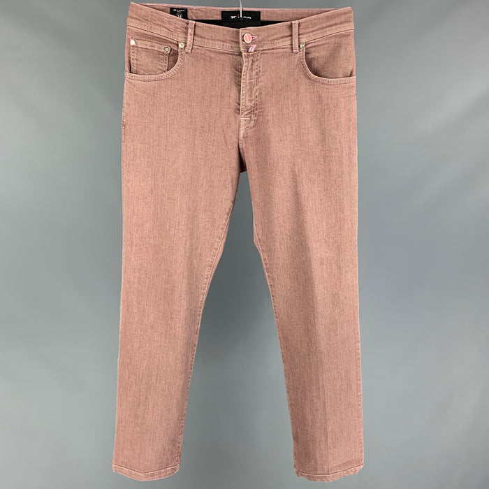 KITON Size 34 Pink Grey Heather Cotton Jeans