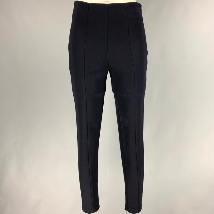 PRADA Size 2 Navy Nylon Blend Narrow Leg Dress Pants