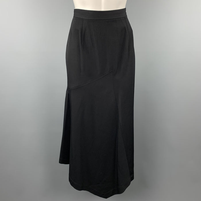 COMME des GARCONS Size M Black Wool Asymmetrical A-Line Skirt