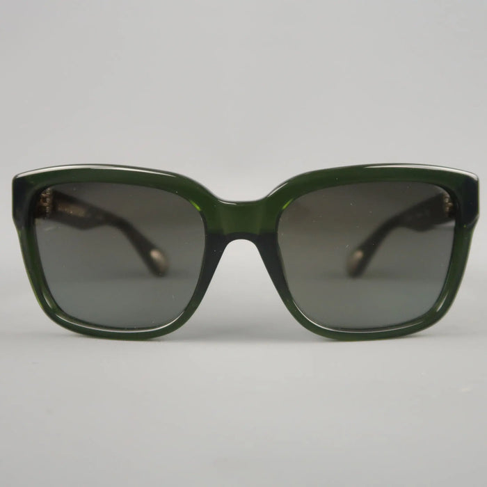 ANN DEMEULEMEESTER Clear Green D Frame Sunglasses