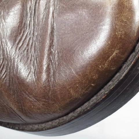 ANN DEMEULEMEESTER Size 7.5 Brown Distressed Leather Workman Belt Boots ANN DEMEULEMEESTER