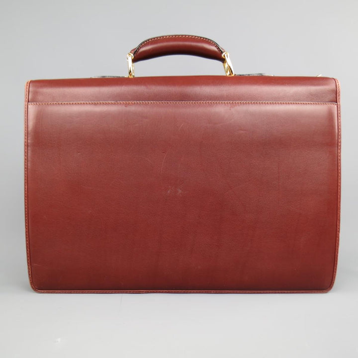 BIANCHI e NARDI Cheery Brown & Gold Leather Briefcase