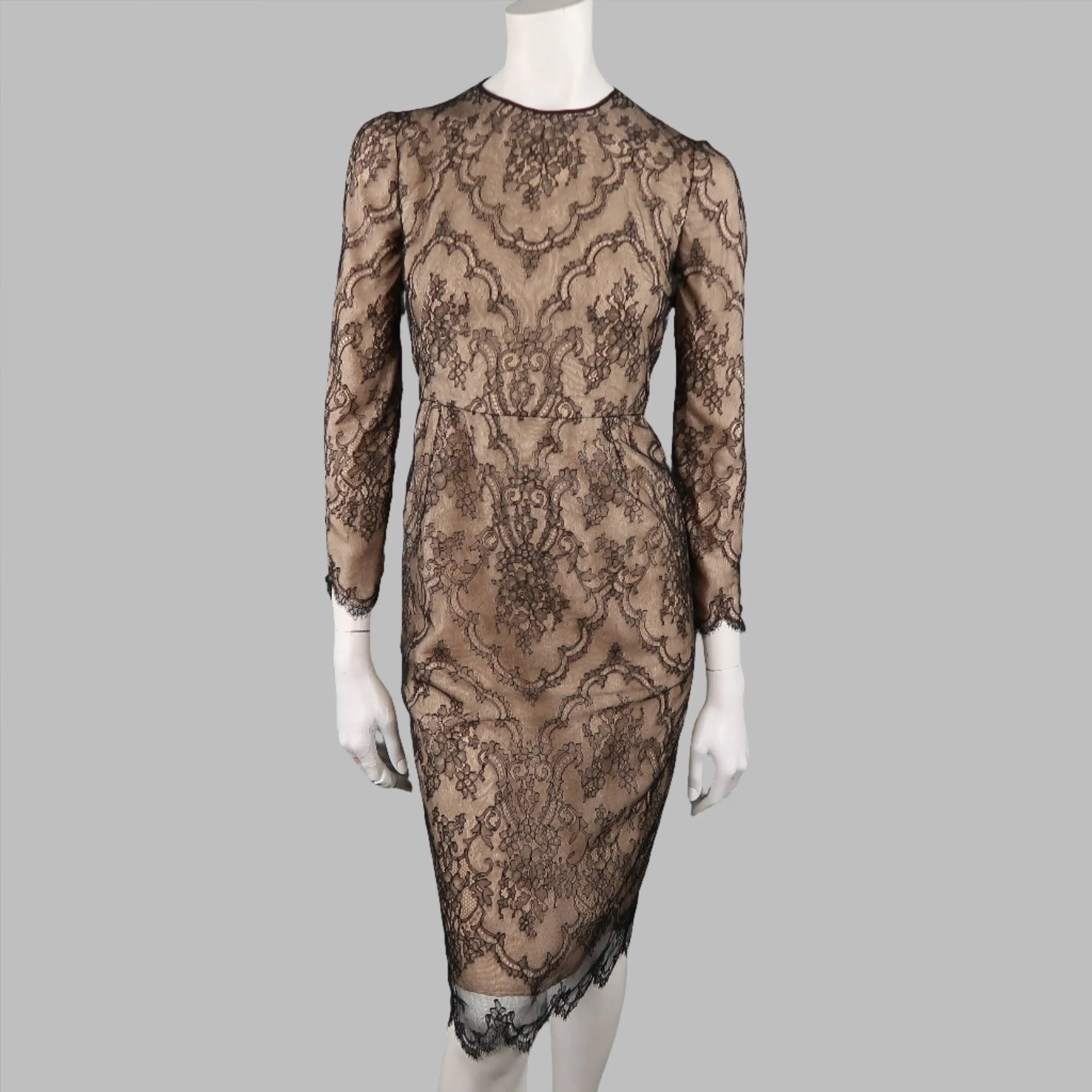 Beige Dress With Black Lace Overlay Dennis Basso Size Beige Black Lace Overlay Long Sleeve Cocktail Dress Beige Dress With Black Lace Overlay Dennis Basso Size Beige Black Lace Overlay Long Sleeve Cocktail Dress
