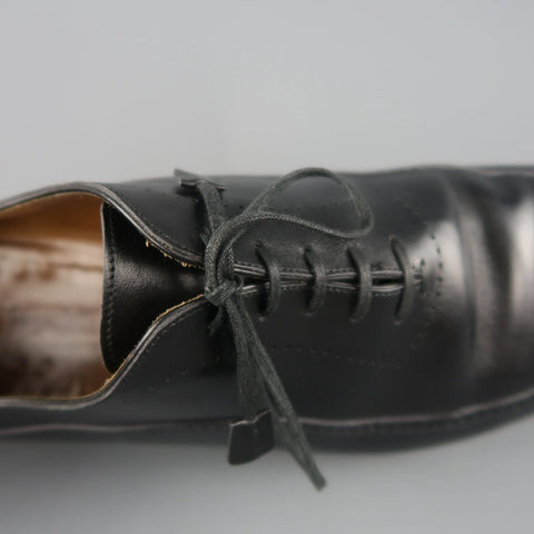 FRANCESCHETTI Size 12 Black Leather Brogue Medallion Lace Up FRANCESCHETTI