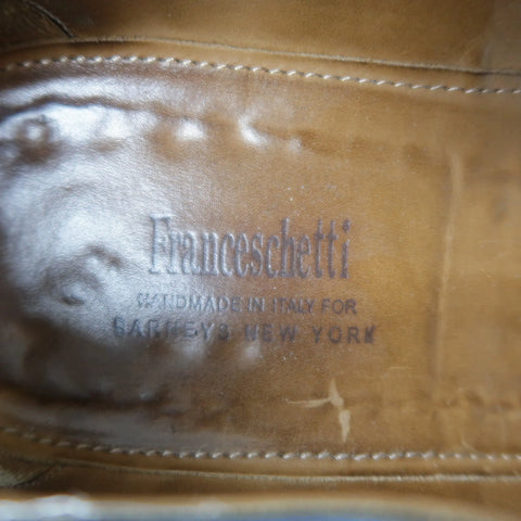 FRANCESCHETTI Size 12 Black Leather Brogue Medallion Lace Up FRANCESCHETTI