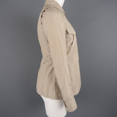 GIORGIO ARMANI Size 2 Khaki Silk Blend Safari Jacket