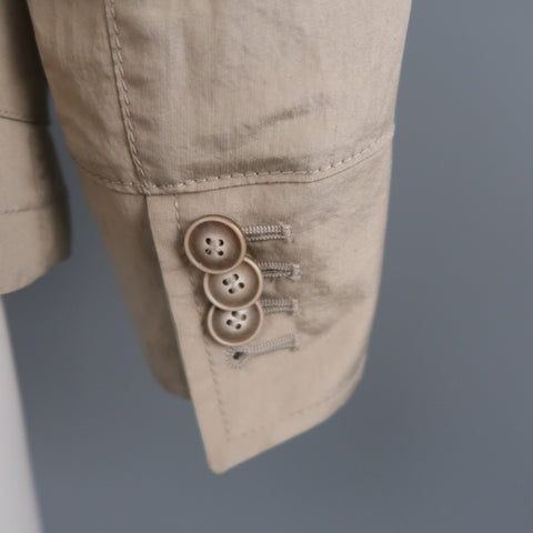 GIORGIO ARMANI Size 2 Khaki Silk Blend Safari Jacket