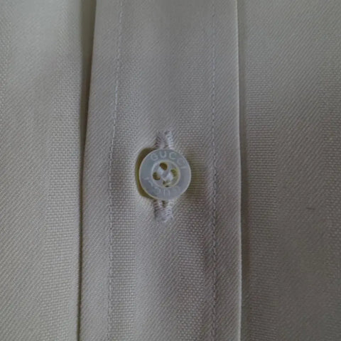 GUCCI Size S Pastel Yellow Striped Cotton Long Sleeve Shirt GUCCI