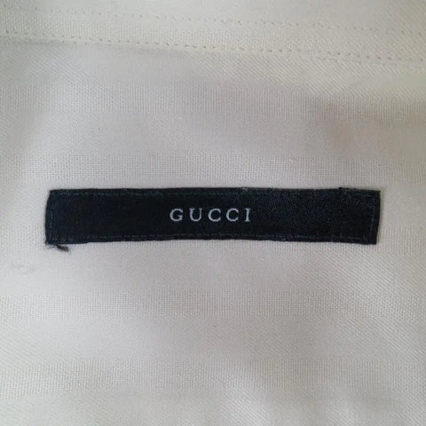 GUCCI Size S Pastel Yellow Striped Cotton Long Sleeve Shirt GUCCI
