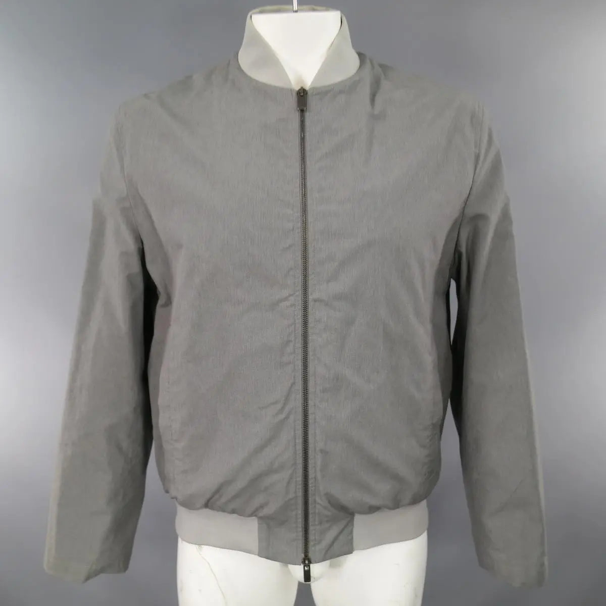 JIL SANDER 44 Gray Wool / Cotton Light Weight Bomber Jacket – Sui 