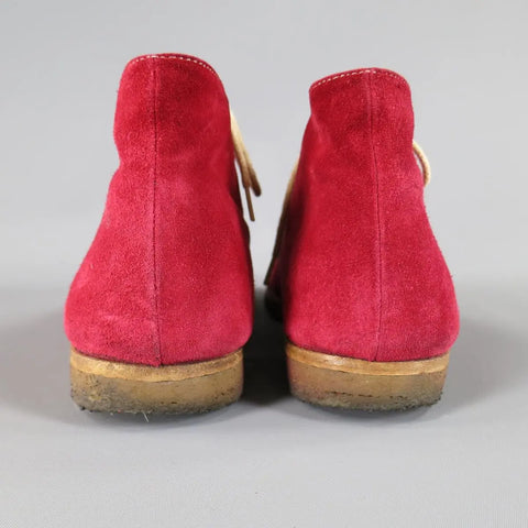 JIL SANDER Size 8 Red Suede Crepe Sole Chukka Boots JIL SANDER