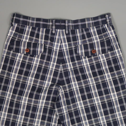 JUNYA WATANABE Size S Navy & White Plaid Cotton Zip Fly Shorts