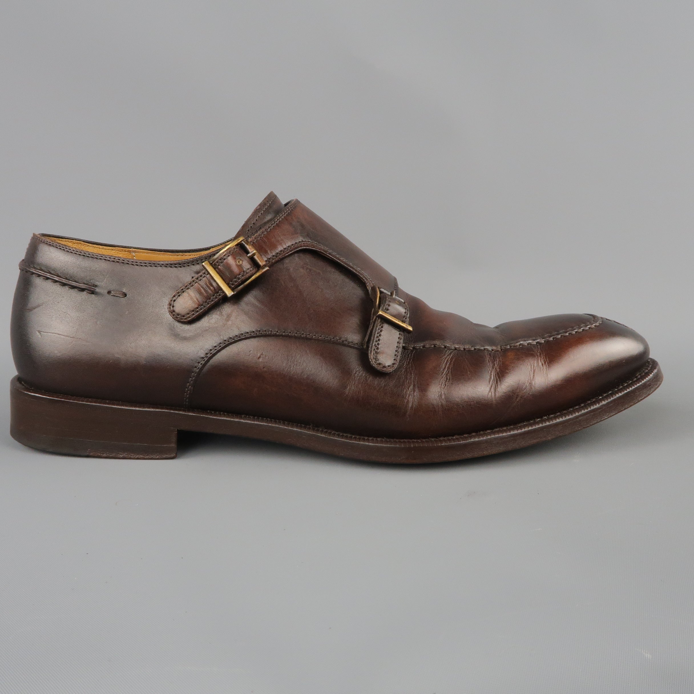 Magnanni Double Monk Strap Dress Shoes Men\'s Size 12 Two Tone Leather Brown Magnanni - Louie Cognac Leather Double Monk Shoe main image 2