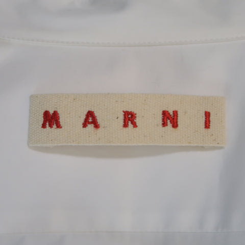 MARNI Size XS White Print Cotton Long Sleeve Shirt