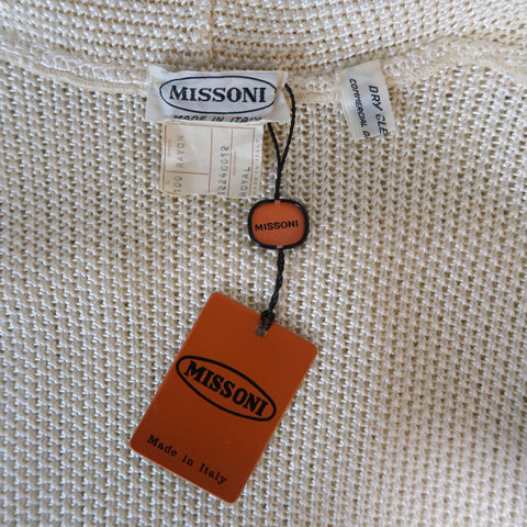 MISSONI Size 8 Cream Knit Cardigan & Camisole Top Set