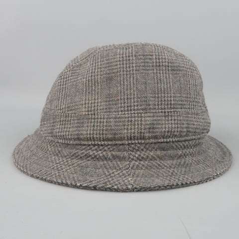 NEIL BARRETT Size M Gray Glenplaid Wool Blend Fedora Hat