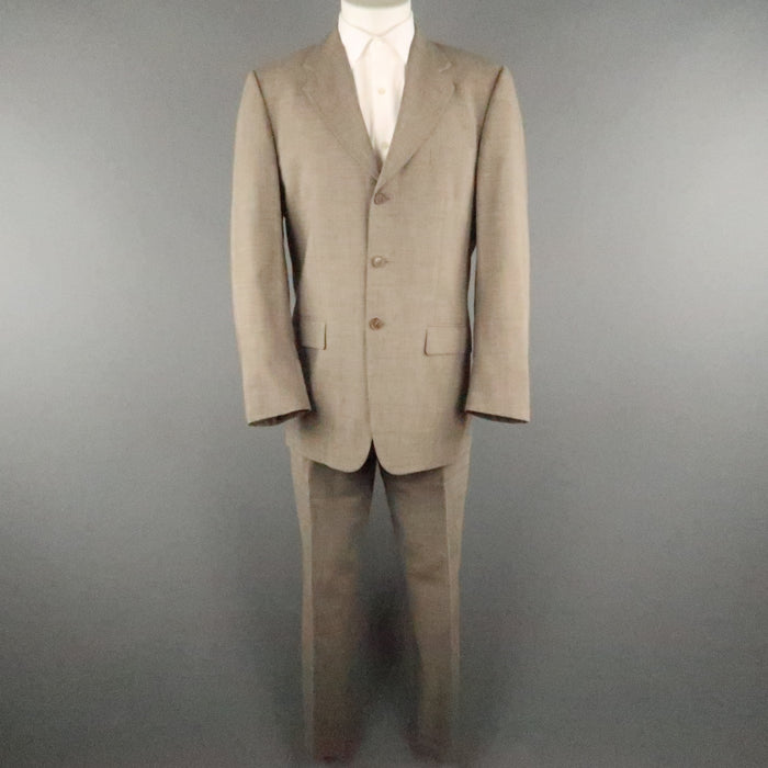 PAUL SMITH Chest Size 40 Brown Solid Rayon Notch Lapel Sport Coat